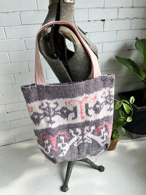 Cotton Bag with pretty pink & purple design