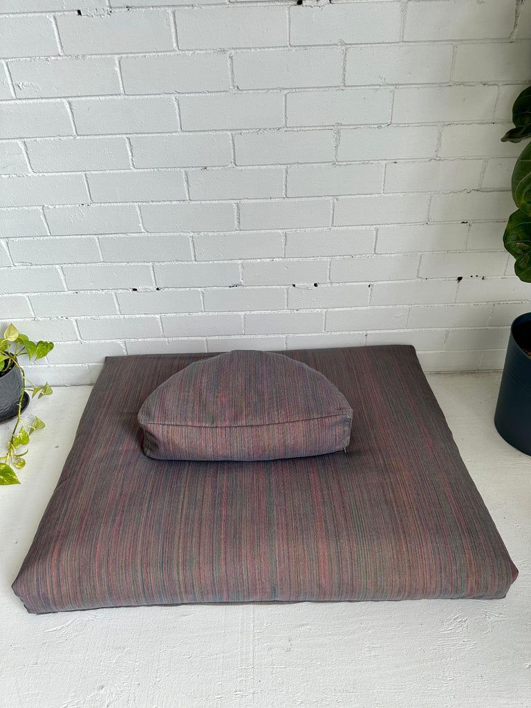 Meditation Cushion Set in Raw Silk Pale Pink -  Canada