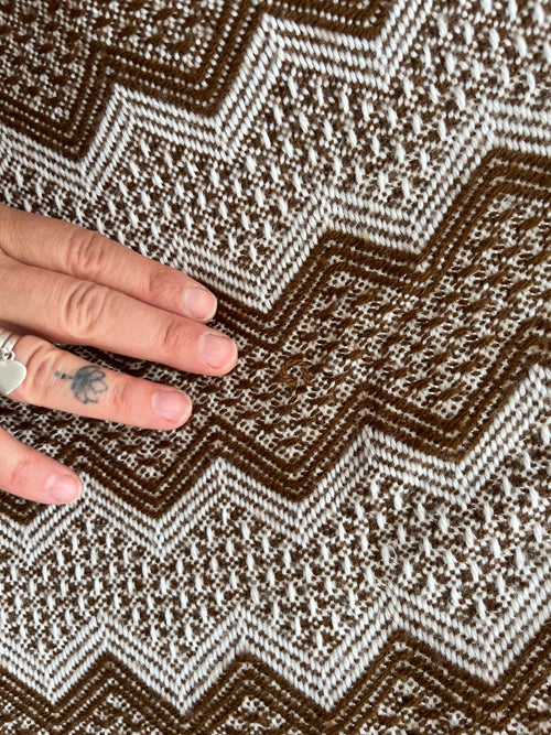 Brown and White throw blanket - gently used